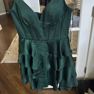 Brand new tags attached Elegant Green Ruffled Dress